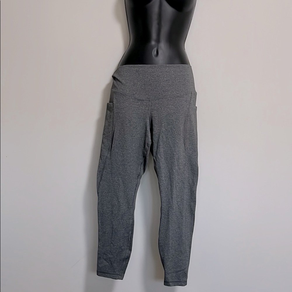 High Rise Ankle Leggings by Members Mark. Size L. Charcoal.